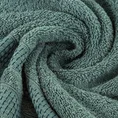 Ręcznik NASTIA z żakardową bordiurą w pasy w stylu eko - 70 x 140 cm - ciemnomiętowy 5