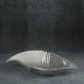 Patera ceramiczna NELI o łączonych fakturach, w kształcie łódki - 27 x 12 x 5 cm - srebrny 1