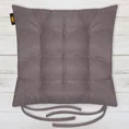 ADORE dwustronna welurowa poduszka siedziskowa na krzesło z dziewięcioma pikowaniami, gramatura 195 g/m2 - 40 x 40 x 6 cm - grafitowy 1