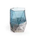 Wazon wykonany ręcznie z barwionego szkła artystycznego o asymetrycznym kształcie - ∅ 13 x 18 cm - niebieski 2
