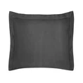 NOVA COLOUR Poszewka na poduszkę bawełniana z satynowym połyskiem i ozdobną kantą - 50 x 60 cm - czarny 1
