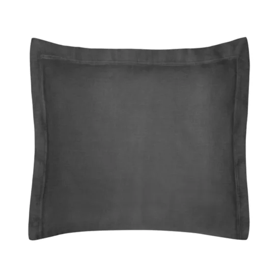 NOVA COLOUR Poszewka na poduszkę bawełniana z satynowym połyskiem i ozdobną kantą - 50 x 60 cm - czarny