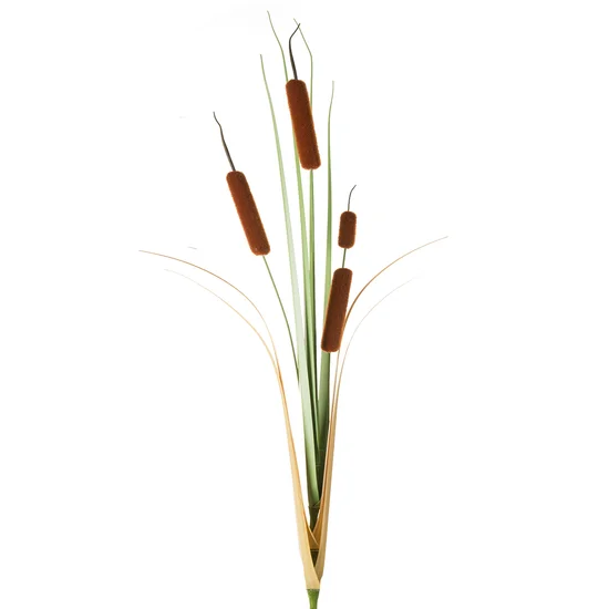 TATARAK, PAŁKA WODNA sztuczna roślina dekoracyjna - 150 cm - brązowy