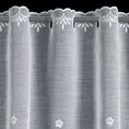 Tkanina firanowa zazdrostka z etaminy z haftem i cyrkoniami - 70 cm - biały 5