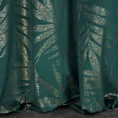 Zasłona ELENA z miękkiego welwetu ze złotym nadrukiem liści - 140 x 250 cm - turkusowy 3