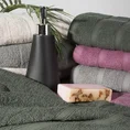 Ręcznik z ozdobną bordiurą w pasy - 50 x 90 cm - liliowy 6