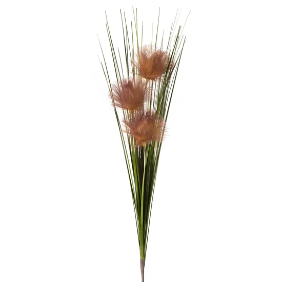 TRAWA OZDOBNA Z PUSZYSTYMI PIÓROPUSZAMI, sztuczna roślina dekoracyjna - ∅ 9 x 72 cm - jasnobrązowy