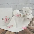 Ręcznik BABY z kapturem z haftowaną aplikacją z myszką baletnicą 3D - 100 x 100 cm - biały 6