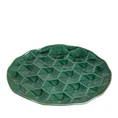 Patera z porcelany z geometrycznym wzorem - ∅ 31 x 3 cm - zielony 2