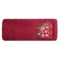 Ręcznik świąteczny SANTA 24 bawełniany z haftem z saneczkami - 70 x 140 cm - czerwony 3