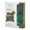 NOVA PRINT GIFT Komplet pościeli MARTA w kartonowym opakowaniu z wysokogatunkowej satyny bawełnianej z motywem wachlarzy - 160 x 200 cm - zielony 2