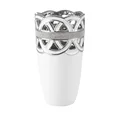 Wazon ceramiczny zdobiony ażurowym wzorem i kryształkami - ∅ 16 x 28 cm - biały 1