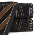 EVA MINGE Ręcznik MINGE 3 z bordiurą zdobioną fantazyjnym nadrukiem geometrycznym - 30 x 50 cm - czarny 1