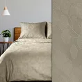 DIVA LINE Komplet pościeli bawełnianej z adamaszku z żakardowym wzorem w liście - 220 x 200 cm - beżowy 3