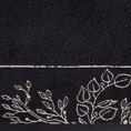 LIMITED COLLECTION ręcznik VICTORIA 70x140 cm z welwetową bordiurą z motywem gałązek SIŁA ZŁOTA - 70 x 140 cm - czarny 2