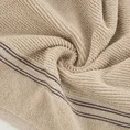 EVA MINGE Ręcznik FILON w kolorze beżowym, w prążki z ozdobną bordiurą przetykaną srebrną nitką - 30 x 50 cm - beżowy 5