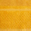 Ręcznik z welurową bordiurą o ryżowej fakturze - 70 x 140 cm - musztardowy 2