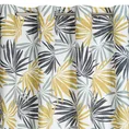 DESIGN 91 Zasłona ELINA z nadrukiem żółto-szarych liści na białym tle z lekkiej mikrofibry - 140 x 250 cm - biały 5