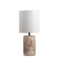 Lampka stołowa NOA 01 na ceramicznej podstawie o strukturze granitu z abażurem z matowej tkaniny - ∅ 20 x 45 cm - kremowy 5