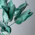 Sztuczny kwiat dekoracyjny z pianki foamiran oprószony brokatem i drobnym puszkiem - 80 cm - turkusowy 2