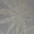 Zasłona ELENA z miękkiego welwetu ze złotym nadrukiem liści - 140 x 250 cm - srebrny 9