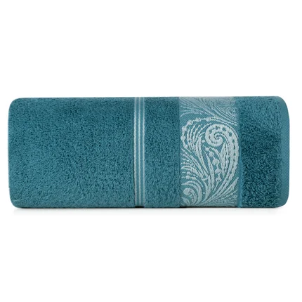 EUROFIRANY CLASSIC Ręcznik SYLWIA 1 z żakardową bordiurą tkaną w ornamentowy wzór EUROFIRANY CLASSIC Ręcznik SYLWIA 1 z żakardową bordiurą tkaną w ornamentowy wzór - 50 x 90 cm