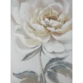 Obraz  PEONY 2 ręcznie malowany na płótnie kwiat podkreślony refleksami złota - 60 x 80 cm - kremowy 1