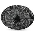 Patera ADINA ze szkła artystycznego czarno-srebrna ze wzorem - ∅ 32 x 3 cm - czarny 1
