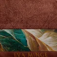 EVA MINGE Ręcznik AMIRA z puszystej bawełny z bordiurą zdobioną designerskim nadrukiem - 50 x 90 cm - ceglasty 2