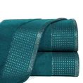 Ręcznik z bordiurą podkreśloną groszkami z błyszczącą lureksową nicią - 70 x 140 cm - turkusowy 1