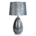 Lampa stołowa MOLY 01 na podstawie z perłowego szkła z błyszczącym welwetowym abażurem - 38 x 31 x 79 cm - stalowy 6