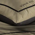 EVA MINGE Komplet pościeli EVA 09D z najwyższej jakości makosatyny bawełnianej z nadrukiem logo EVA MINGE  i ozdobną tasiemką welwetową - 220 x 200 cm - beżowy 6
