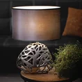 Lampka stołowa DAKOTA  na ceramicznej ażurowej podstawie z abażurem z matowej tkaniny - 37 x 19 x 52 cm - srebrny 6