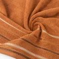 Ręcznik LIVIA  z kolorowymi paskami tkanymi we wzór jodełki - 70 x 140 cm - ceglasty 4