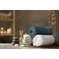 Ręcznik LUGO z włókien bambusowych i bawełny z melanżową bordiurą w stylu eko - 70 x 140 cm - niebieski 7