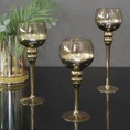 Świecznik bankietowy szklany CLOE na wysmukłej złoty - ∅ 12 x 40 cm - złoty 4