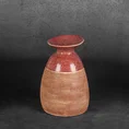 Dwukolorowy wazon ELDA z glinki ceramicznej - 16 x 15 x 22 cm - czerwony 1