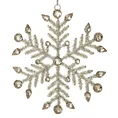 Ozdoba choinkowa śnieżynka zdobiona koralikami i błyszczącymi kryształkami - ∅ 16 cm - srebrny 2