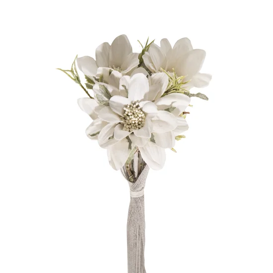 MARGARETKA bukiet mały, kwiat sztuczny dekoracyjny - dł. 35 cm śr. kwiat 8 cm - kremowy