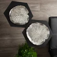 Patera ceramiczna KALINA w formie liścia z wytłoczeniami - 16 x 16 x 2 cm - srebrny 4