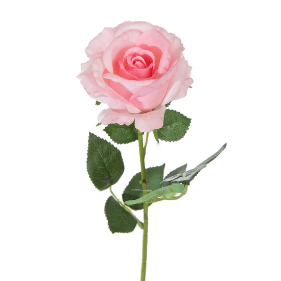 RÓŻA kwiat sztuczny dekoracyjny - dł. 65 cm śr. kwiat 9 cm - różowy