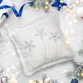 Poszewka świąteczna ANGEL z haftem ze śnieżynkami - 40 x 40 cm - biały 3