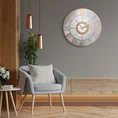 Dekoracyjny zegar ścienny w stylu vintage ze szklaną tarczą - 60 x 5 x 60 cm - złoty 3