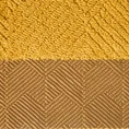 Ręcznik z bawełny zdobiony geometrycznym motywem z żakardową bordiurą - 70 x 140 cm - musztardowy 2