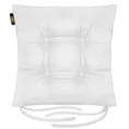 ADORE dwustronna welurowa poduszka siedziskowa na krzesło z czterema pikowaniami, gramatura 195 g/m2 - 40 x 40 x 8 cm - biały 2
