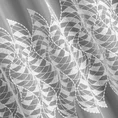 Tkanina firanowa lśniąca mikrosiateczka z pasami fantazyjnego haftu - 280 cm - biały 5