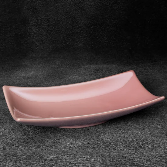 Patera ceramiczna SIMONA z perłowym połyskiem - 31 x 17 x 7 cm - różowy