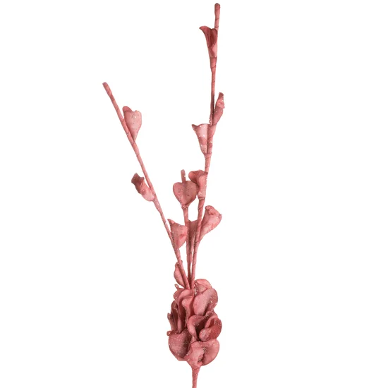 SZTUCZNY KWIAT dekoracyjny z pianki foamiran obsypany brokatem - 112 cm - różowy