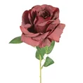 RÓŻA WIELKOKWIATOWA - kwiat sztuczny dekoracyjny z płatkami z jedwabistej tkaniny - ∅ 13 x 53 cm - bordowy 1