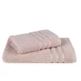 Komplet ręczników LOCA z bordiurą z tkanymi paskami - 37 x 25 x 10 cm - pudrowy róż 2